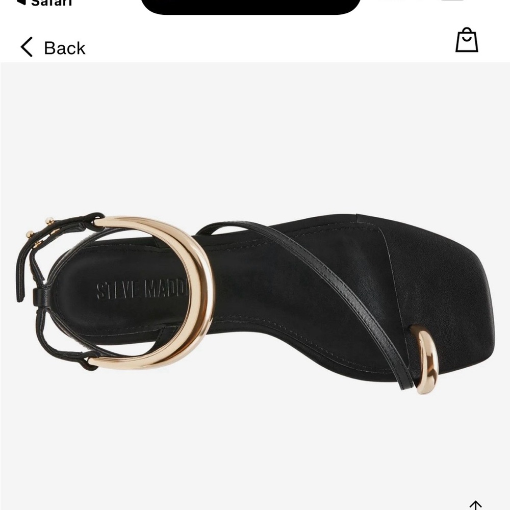 Steve Madden Black Sandals with Gold Hoop Detail
